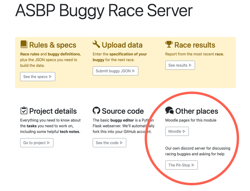 Screenshot showing two external links