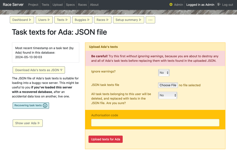 Screenshot of text recovery